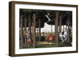 The Story of Nastagio Degli Onesti (Second Episode), Ca 1483-Sandro Botticelli-Framed Giclee Print