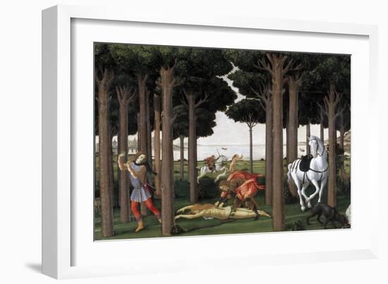 The Story of Nastagio Degli Onesti (Second Episode), Ca 1483-Sandro Botticelli-Framed Giclee Print