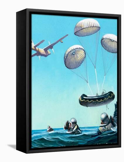 The Story of the Parachute: Sky-Divers of the Future-Ferdinando Tacconi-Framed Stretched Canvas