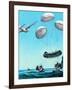 The Story of the Parachute: Sky-Divers of the Future-Ferdinando Tacconi-Framed Giclee Print