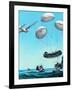 The Story of the Parachute: Sky-Divers of the Future-Ferdinando Tacconi-Framed Giclee Print