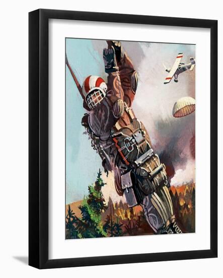 The Story of the Parachute: Sky-Divers of the Future-Ferdinando Tacconi-Framed Giclee Print