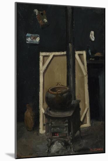 The Stove in the Studio, Ca 1865-Paul Cézanne-Mounted Giclee Print