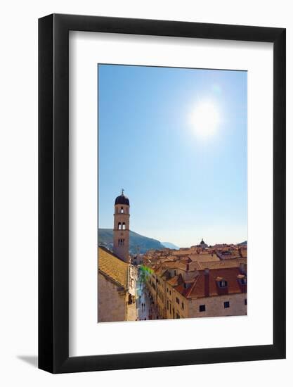 The Stradun (Placa Ulica) and Tower of the Franciscan Monastery-Alan Copson-Framed Photographic Print