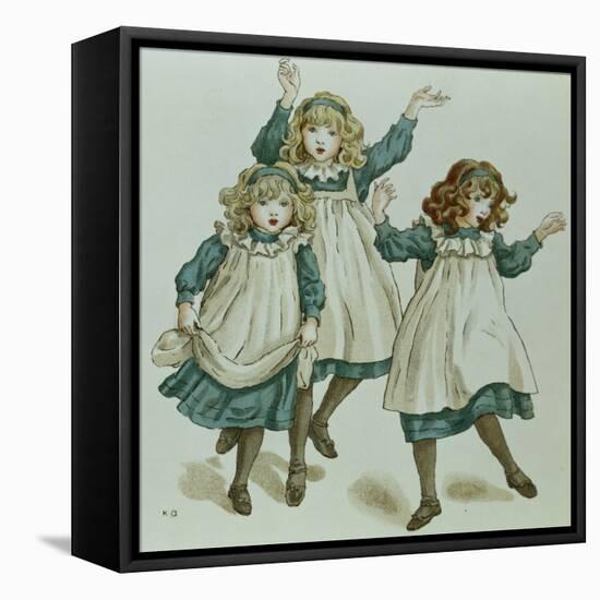 The Strains of Polly Flinders, from 'April Baby's Book of Tunes' 1900-Kate Greenaway-Framed Stretched Canvas