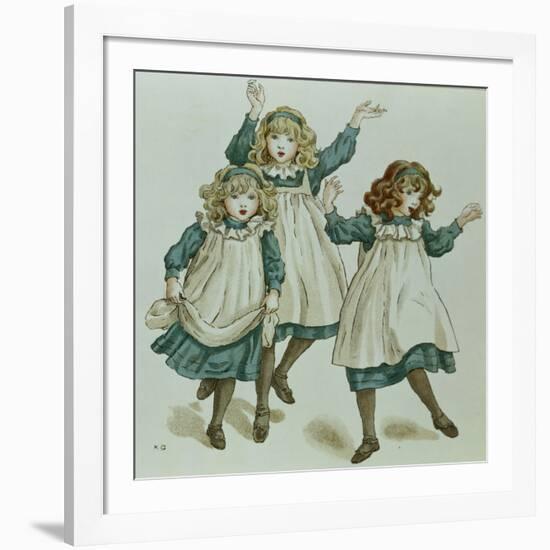 The Strains of Polly Flinders, from 'April Baby's Book of Tunes' 1900-Kate Greenaway-Framed Giclee Print