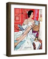 The Strange Woman  - Saturday Evening Post "Leading Ladies", October 17, 1953 pg.24-Bernard D'Andrea-Framed Giclee Print