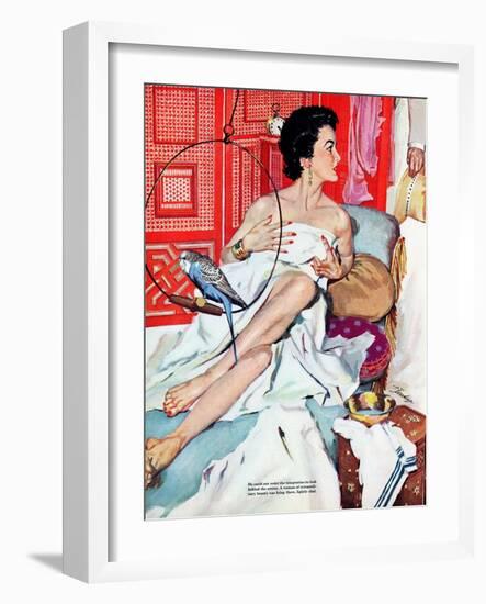 The Strange Woman  - Saturday Evening Post "Leading Ladies", October 17, 1953 pg.24-Bernard D'Andrea-Framed Giclee Print