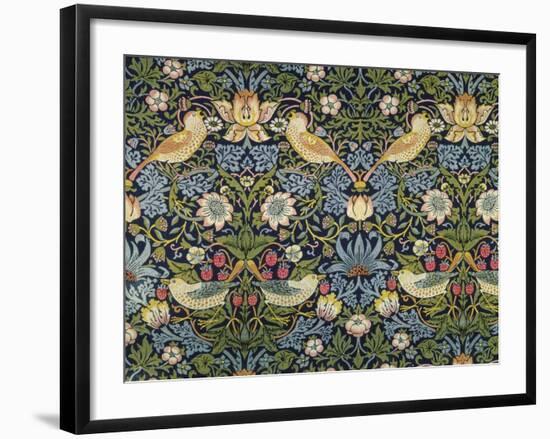 'The Strawberry Thief' Textile Designed by William Morris (1834-96) 1883 (Printed Cotton)-William Morris-Framed Giclee Print