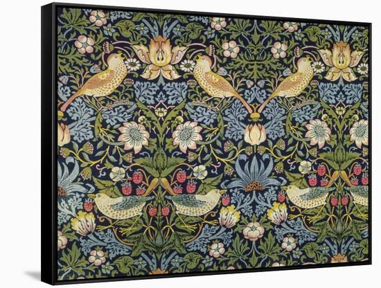 'The Strawberry Thief' Textile Designed by William Morris (1834-96) 1883 (Printed Cotton)-William Morris-Framed Stretched Canvas