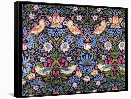 'The Strawberry Thief', textile designed by William Morris, 1883-William Morris-Framed Stretched Canvas