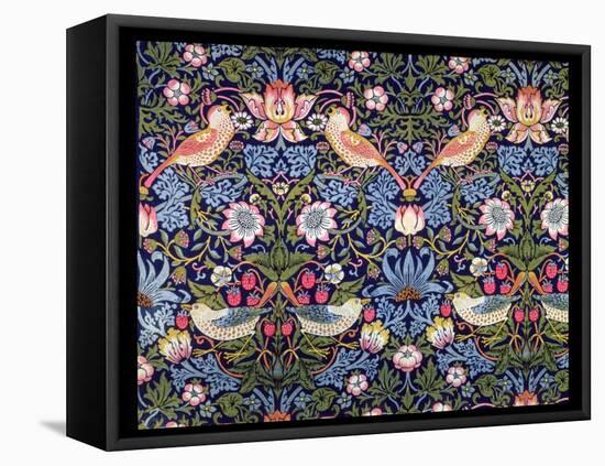 'The Strawberry Thief', textile designed by William Morris, 1883-William Morris-Framed Stretched Canvas