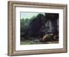The Stream from the Black Cavern-Gustave Courbet-Framed Giclee Print