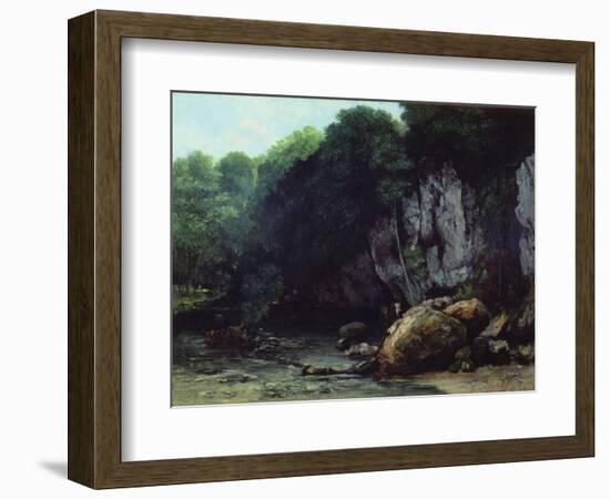 The Stream from the Black Cavern-Gustave Courbet-Framed Giclee Print