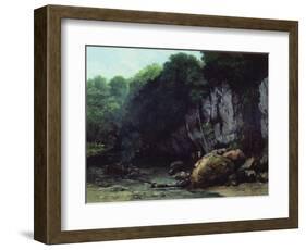 The Stream from the Black Cavern-Gustave Courbet-Framed Giclee Print