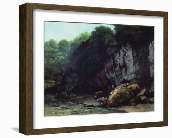 The Stream from the Black Cavern-Gustave Courbet-Framed Giclee Print