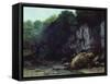 The Stream from the Black Cavern-Gustave Courbet-Framed Stretched Canvas