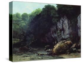 The Stream from the Black Cavern-Gustave Courbet-Stretched Canvas