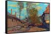 The Stream of Robec-Claude Monet-Framed Stretched Canvas