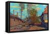 The Stream of Robec-Claude Monet-Framed Stretched Canvas