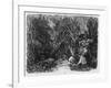 The Stream Through the Trees, 1880 (Etching)-Rodolphe Bresdin-Framed Giclee Print