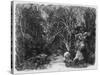 The Stream Through the Trees, 1880 (Etching)-Rodolphe Bresdin-Stretched Canvas