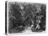 The Stream Through the Trees, 1880 (Etching)-Rodolphe Bresdin-Stretched Canvas