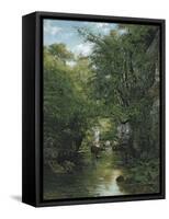The Stream-Gustave Courbet-Framed Stretched Canvas