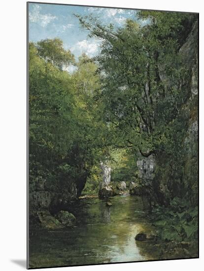 The Stream-Gustave Courbet-Mounted Giclee Print