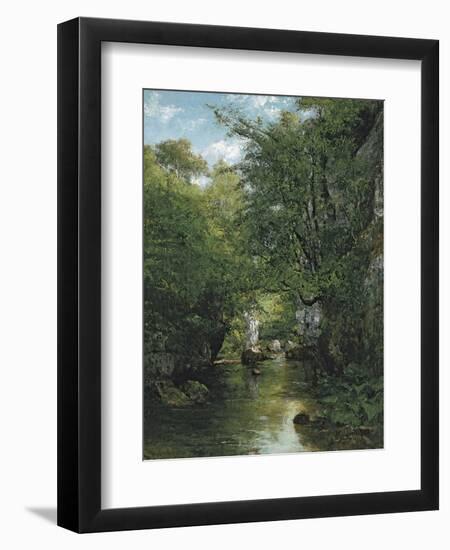 The Stream-Gustave Courbet-Framed Premium Giclee Print