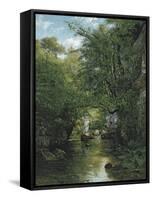 The Stream-Gustave Courbet-Framed Stretched Canvas