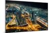 The street lights and skyscrapers of Dubai from high above the city, Dubai, United Arab Emirates-Logan Brown-Mounted Photographic Print