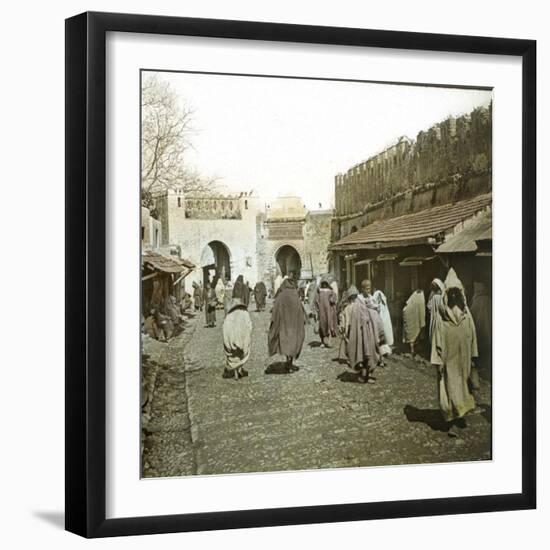 The Street of the Fondak El Trijo, Tangier (Morocco), Circa 1885-Leon, Levy et Fils-Framed Photographic Print