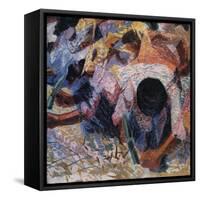 The Street Pavers-Umberto Boccioni-Framed Stretched Canvas