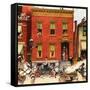 The Street Was Never the Same Again-Norman Rockwell-Framed Stretched Canvas