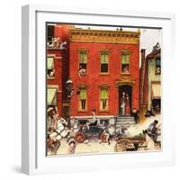 The Street Was Never the Same Again-Norman Rockwell-Framed Giclee Print