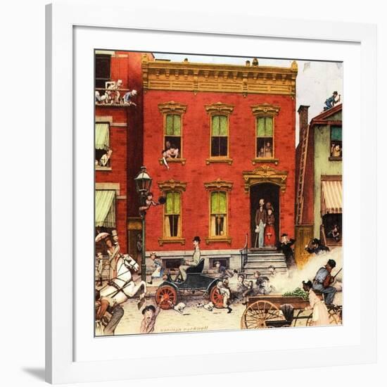 The Street Was Never the Same Again-Norman Rockwell-Framed Giclee Print