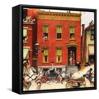 The Street Was Never the Same Again-Norman Rockwell-Framed Stretched Canvas