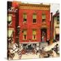 The Street Was Never the Same Again-Norman Rockwell-Stretched Canvas