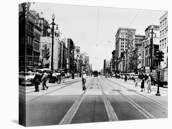 The Streetcar Tracks of Canal Street in New Orleans-null-Stretched Canvas