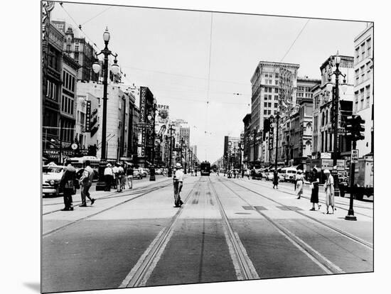 The Streetcar Tracks of Canal Street in New Orleans-null-Mounted Photographic Print