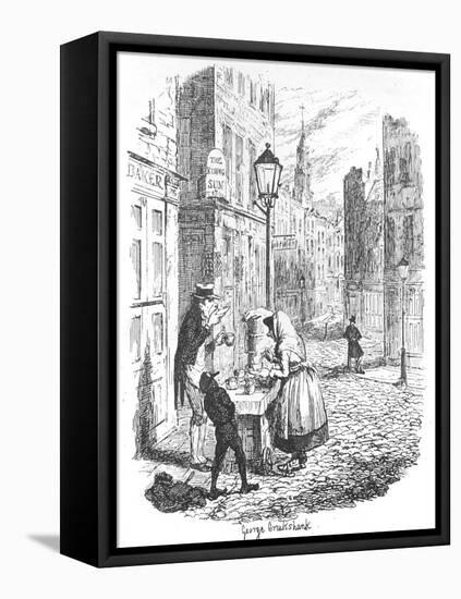 The Streets - Morning, C1900-George Cruikshank-Framed Stretched Canvas