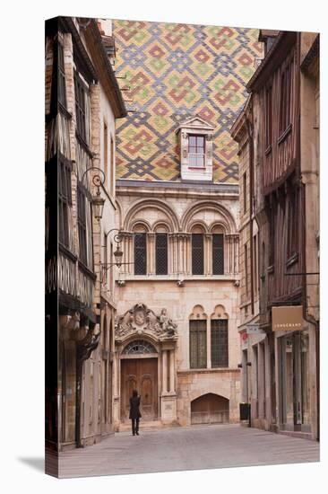 The Streets of Old Dijon and Hotel Aubriot, Dijon, Burgundy, France, Europe-Julian Elliott-Stretched Canvas