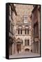 The Streets of Old Dijon and Hotel Aubriot, Dijon, Burgundy, France, Europe-Julian Elliott-Framed Stretched Canvas