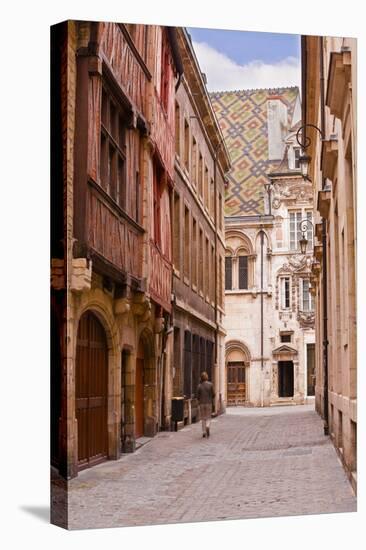 The Streets of Old Dijon and Hotel Aubriot, Dijon, Burgundy, France, Europe-Julian Elliott-Stretched Canvas