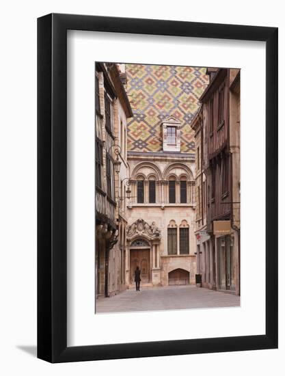 The Streets of Old Dijon and Hotel Aubriot, Dijon, Burgundy, France, Europe-Julian Elliott-Framed Photographic Print