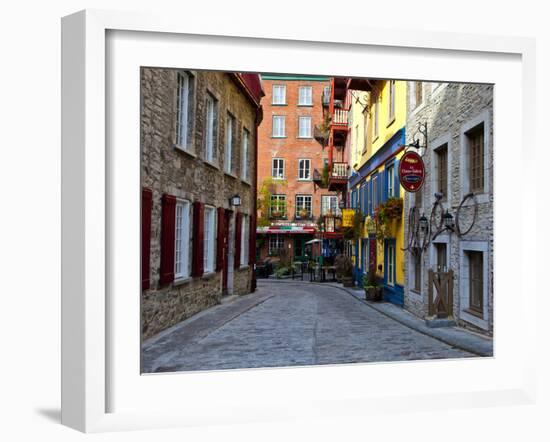 The Streets of Old Quebec City in Quebec, Canada-Joe Restuccia III-Framed Premium Photographic Print