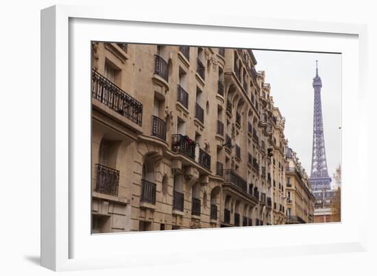 The Streets of Paris are Home to Many Intricately Designed Balconies and Balustrades-Paul Dymond-Framed Photographic Print