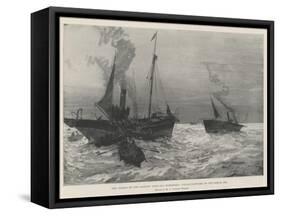 The Strike of the Grimsby Deep-Sea Fishermen, Steam-Trawlers in the North Sea-Henry Charles Seppings Wright-Framed Stretched Canvas