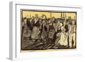 The Strikers, Cartoon from 'L'Assiette Au Beurre', 5 March, 1904-Georges Dupuis-Framed Giclee Print